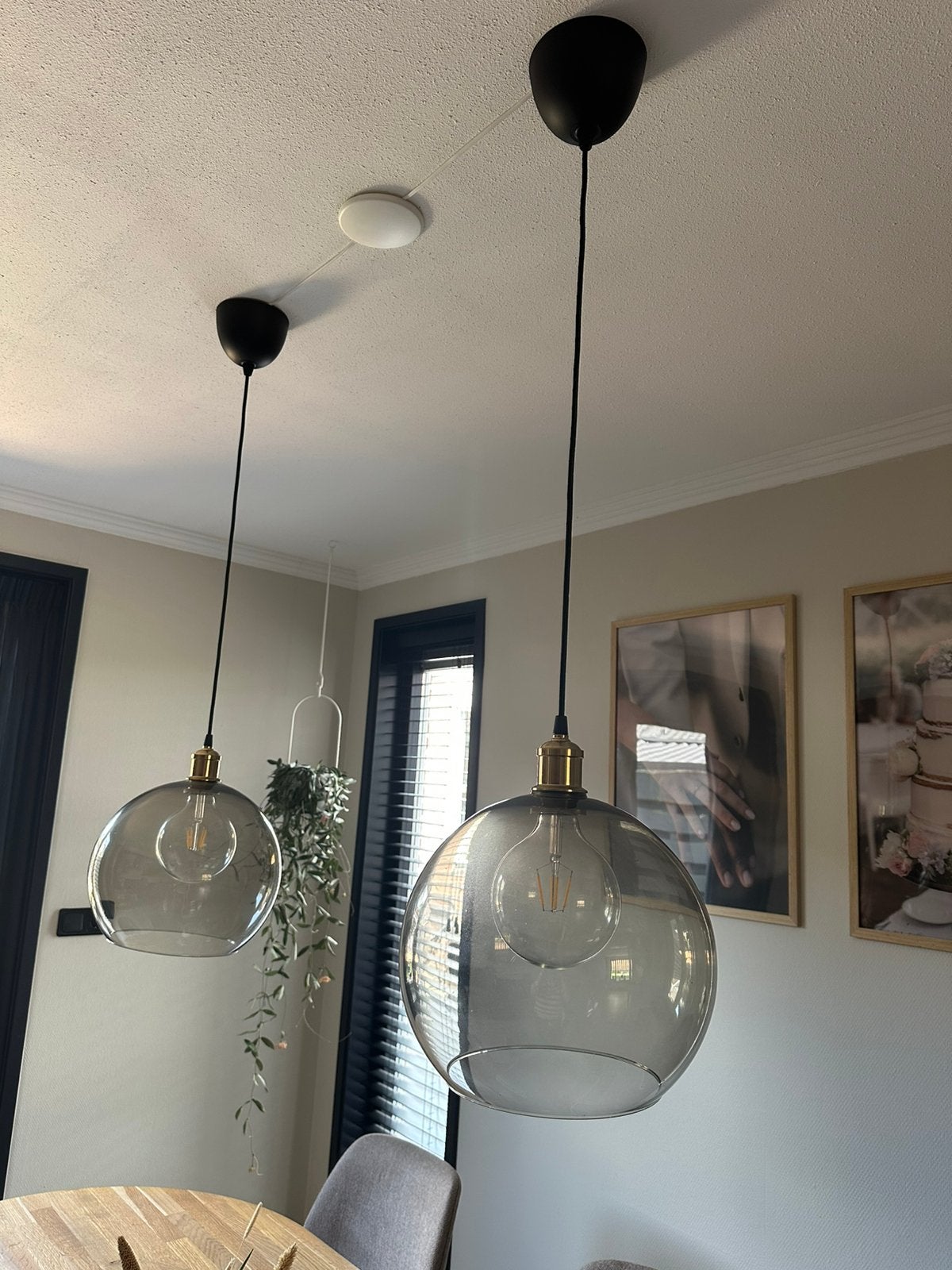 Hanglampen rookglas, Ophalen, Zo goed als nieuw, Glas
