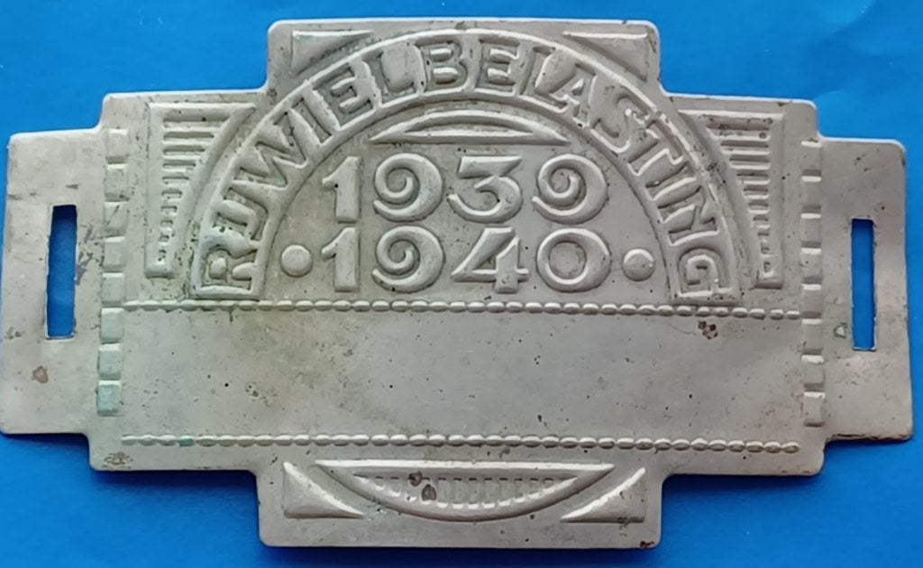 Rijwielbelasting plaatje 1939-1940, Verzenden, Overige materialen, Nederland