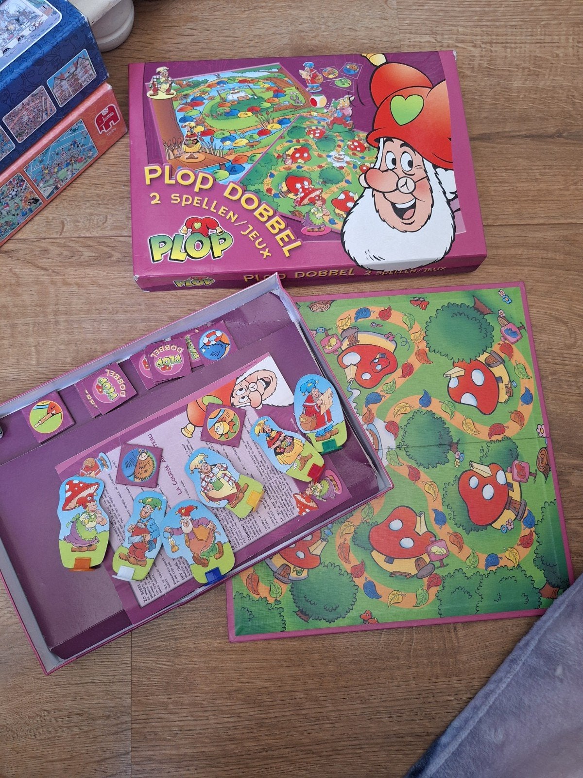 Plop Dobbel: 2 Spellen in 1 - Kabouter Plop Bordspel, Drie of vier spelers, Ophalen of Verzenden, Gebruikt