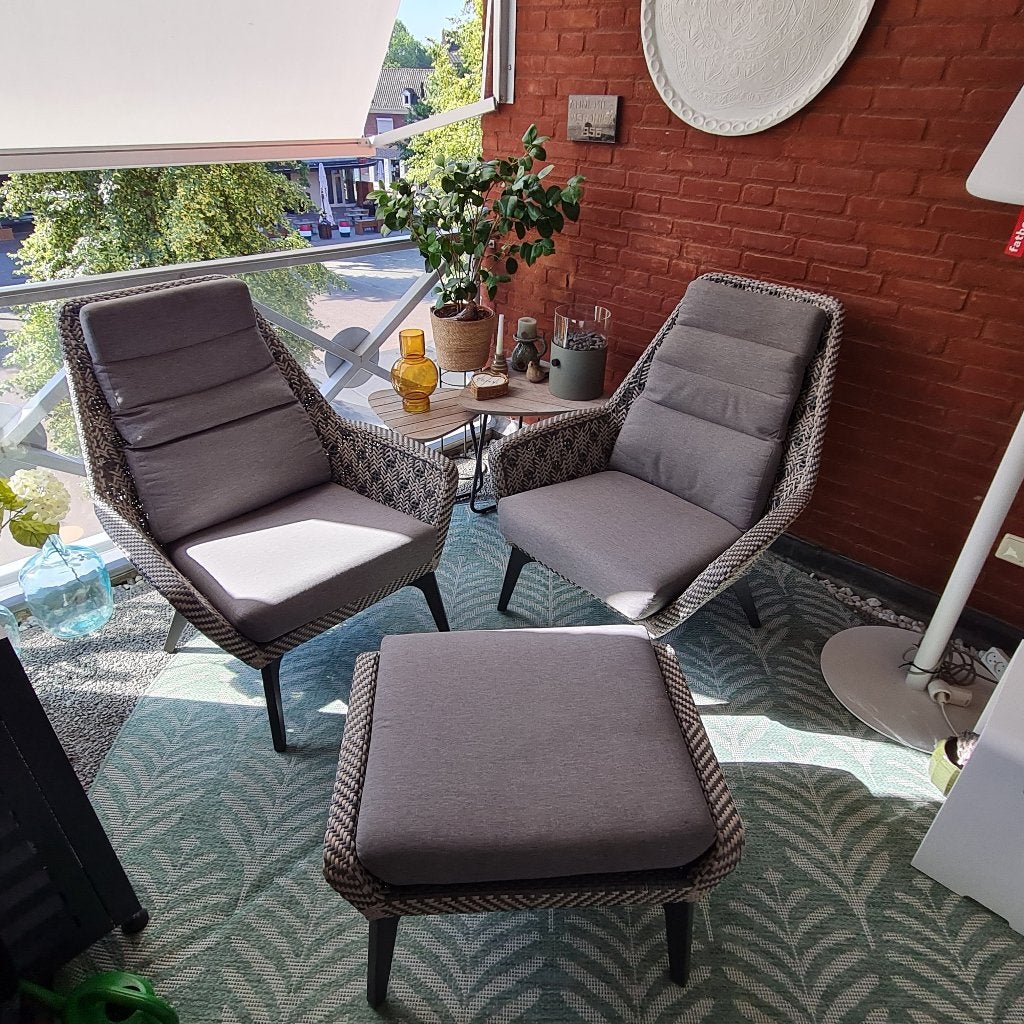 Luxe Wicker Tuinstoelen (4-seasons) met Voetenbank, Ophalen, Gebruikt, Wicker