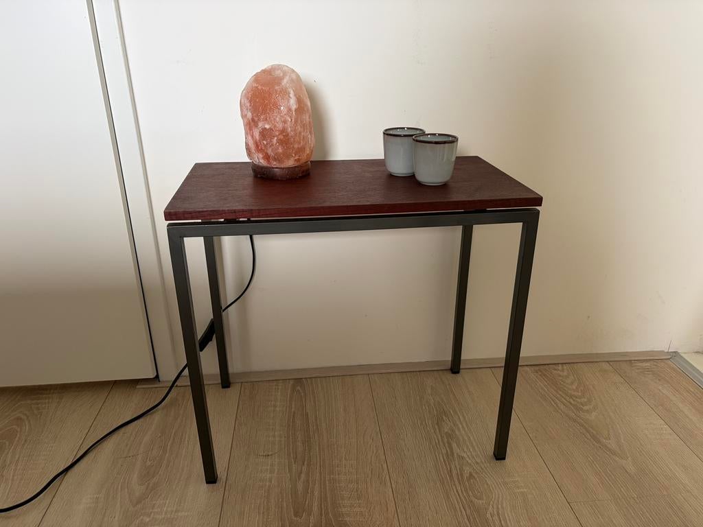 Mid century modern bijzettafel, Ophalen, Zo goed als nieuw, Rechthoekig, Minder dan 55 cm