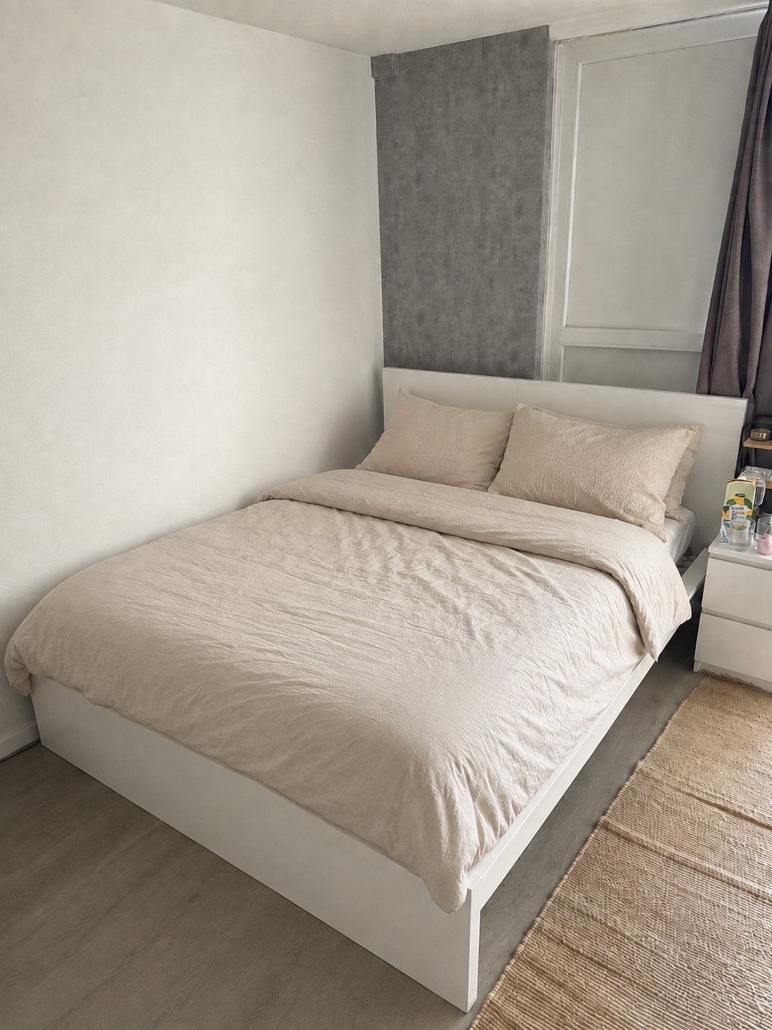 IKEA MALM bed 160x200 met matras,  & LÖNSET lattenbodem, Ophalen of Verzenden, Matras, 180 cm of meer, 100 cm of meer