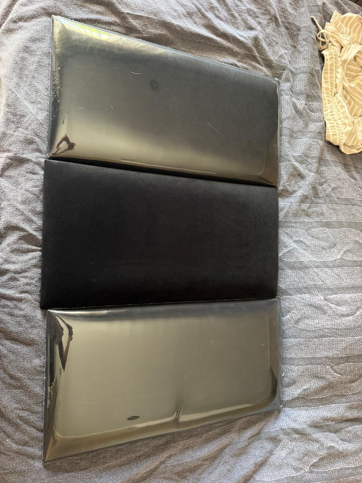 3x MOLLIS Wandkussen Matt Velvet zwart 30x60 cm, Ophalen of Verzenden, Zo goed als nieuw, Zwart