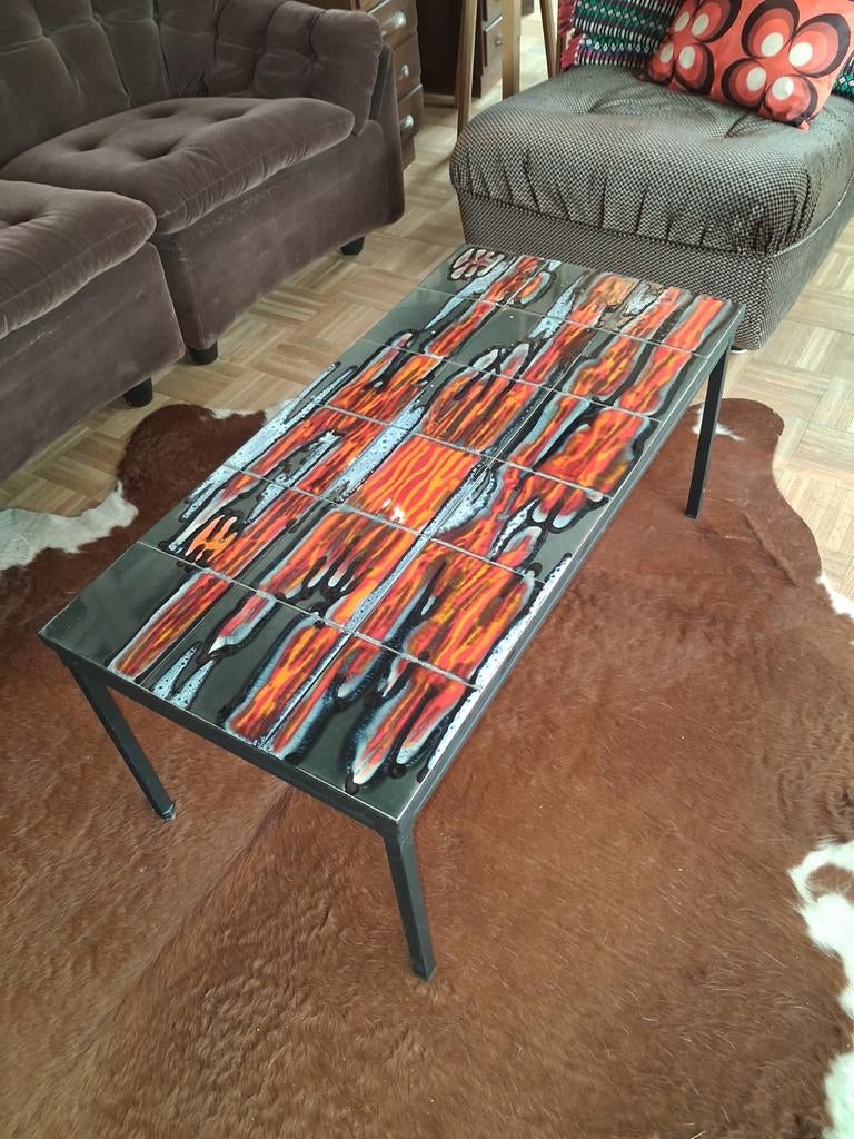 Belarti salontafel met keramische tegels, Ophalen, Gebruikt, 100 tot 150 cm, Overige materialen