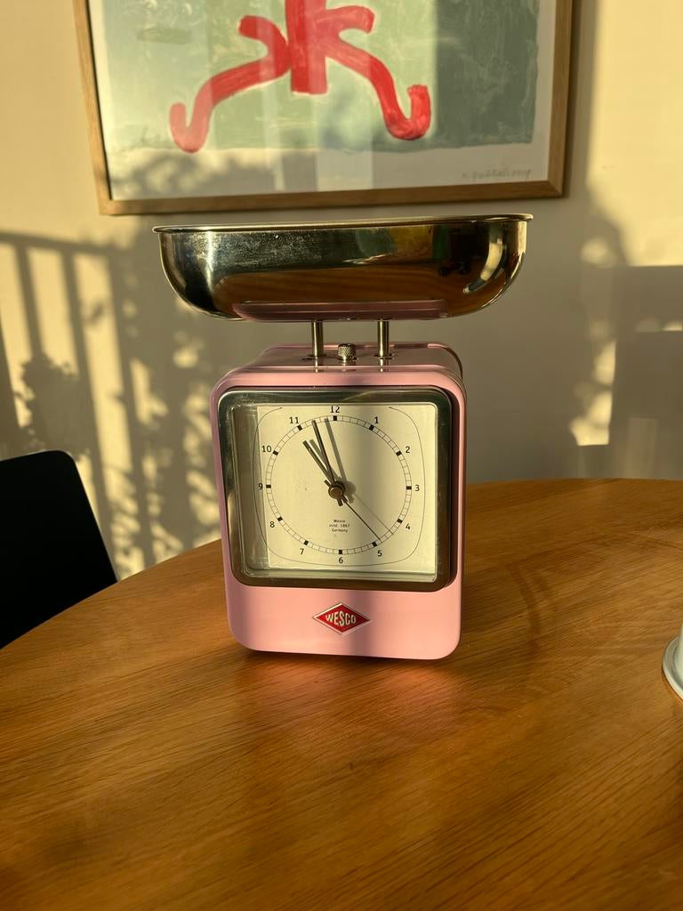 Wesco retro keukenweegschaal roze - analoog, Witgoed en Apparatuur, Weegschalen, Zo goed als nieuw, Analoog, Keukenweegschaal