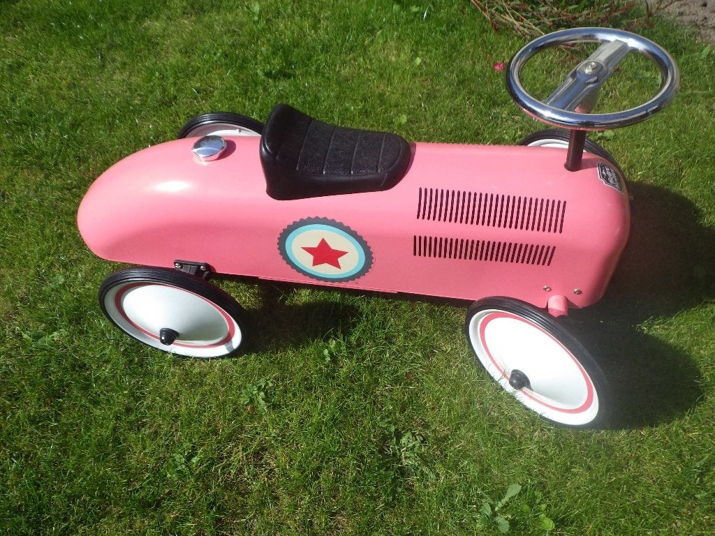 Retro roller Oldtimer retro pink loopauto, Ophalen, Gebruikt
