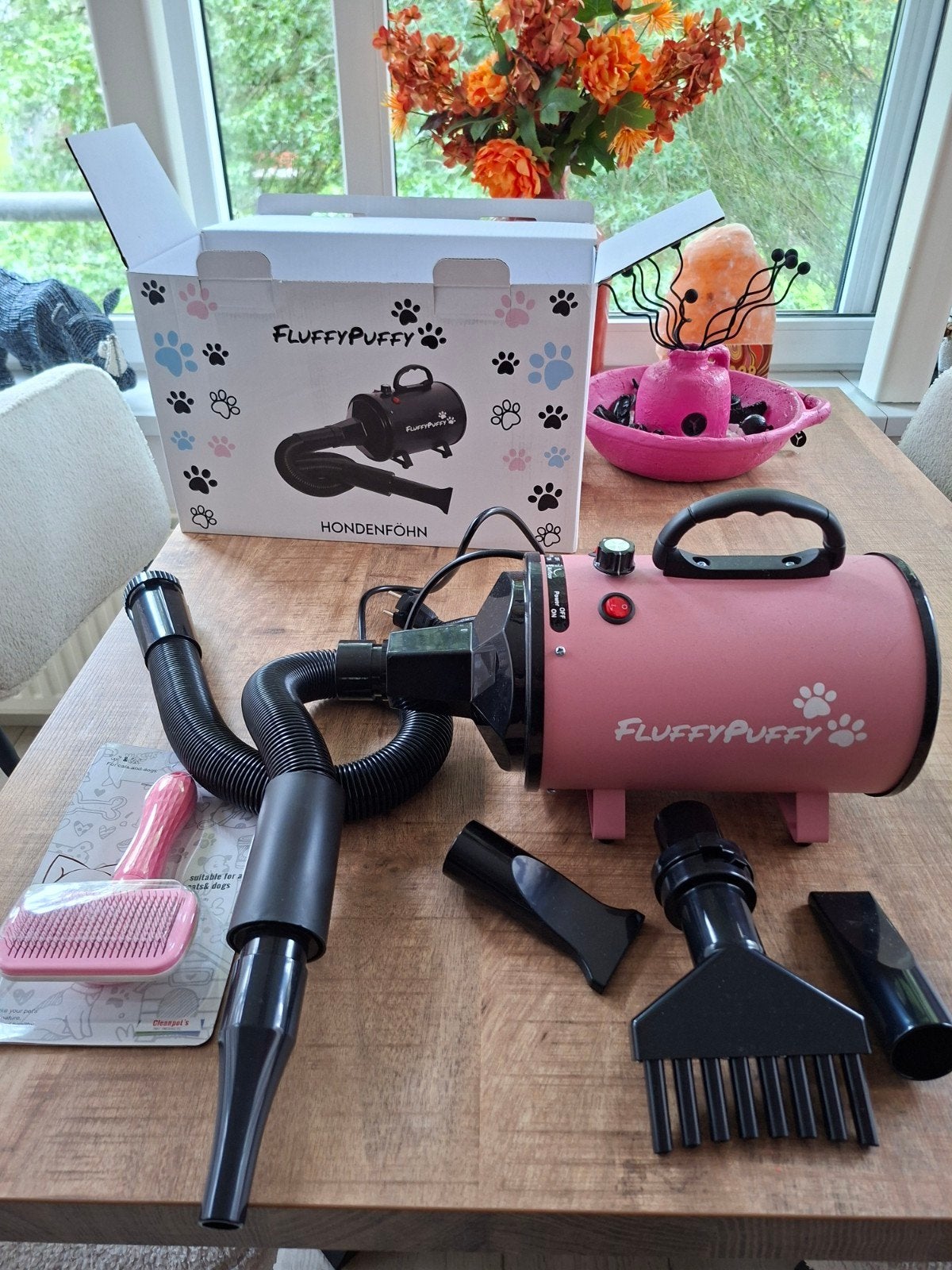 FluffyPuffy professionele hondenföhn / waterblazer – roze –, Dieren en Toebehoren, Ophalen of Verzenden