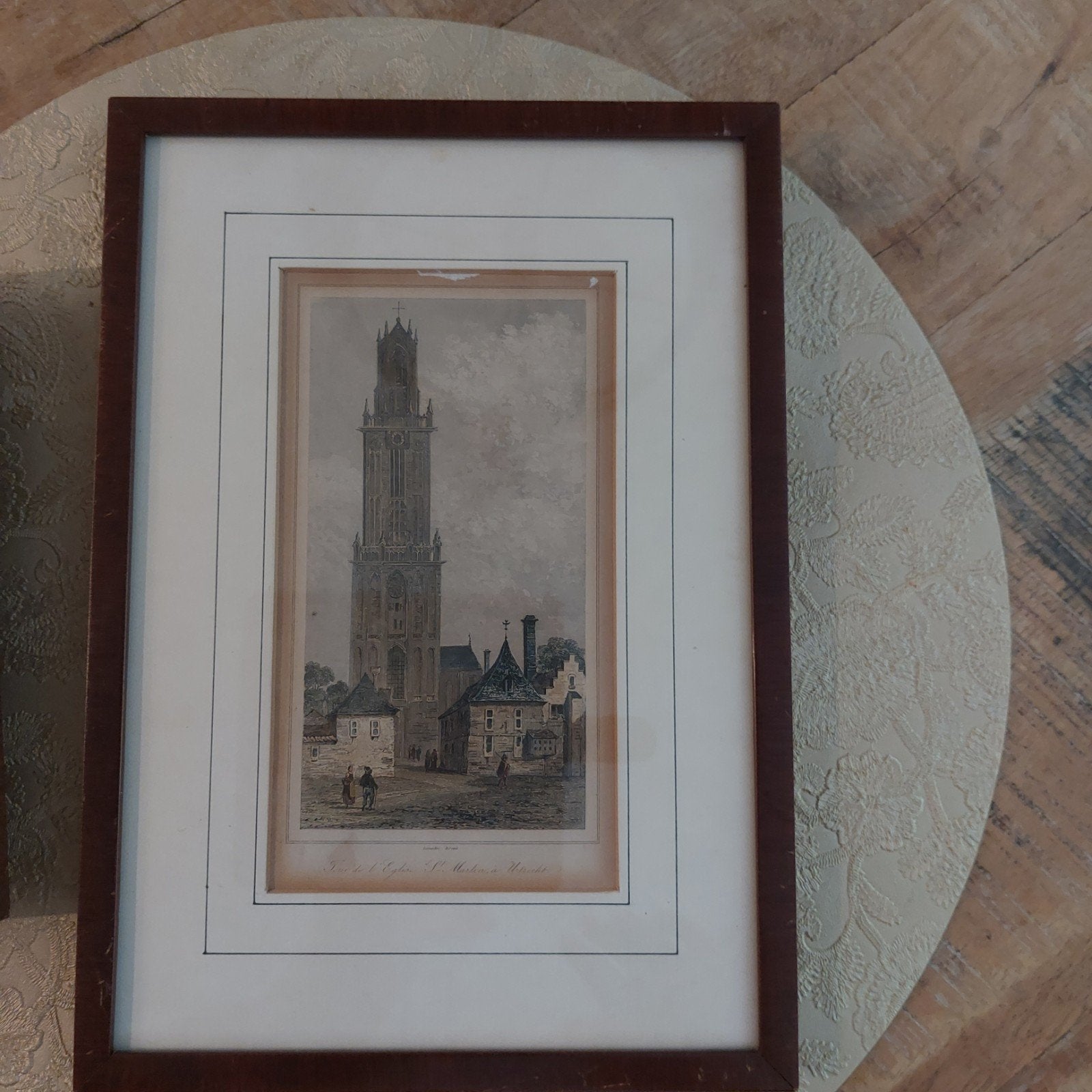 Domtoren Utrecht - Jan Heeneman - Staalgravure Anno 1850, Antiek en Kunst, Ophalen of Verzenden