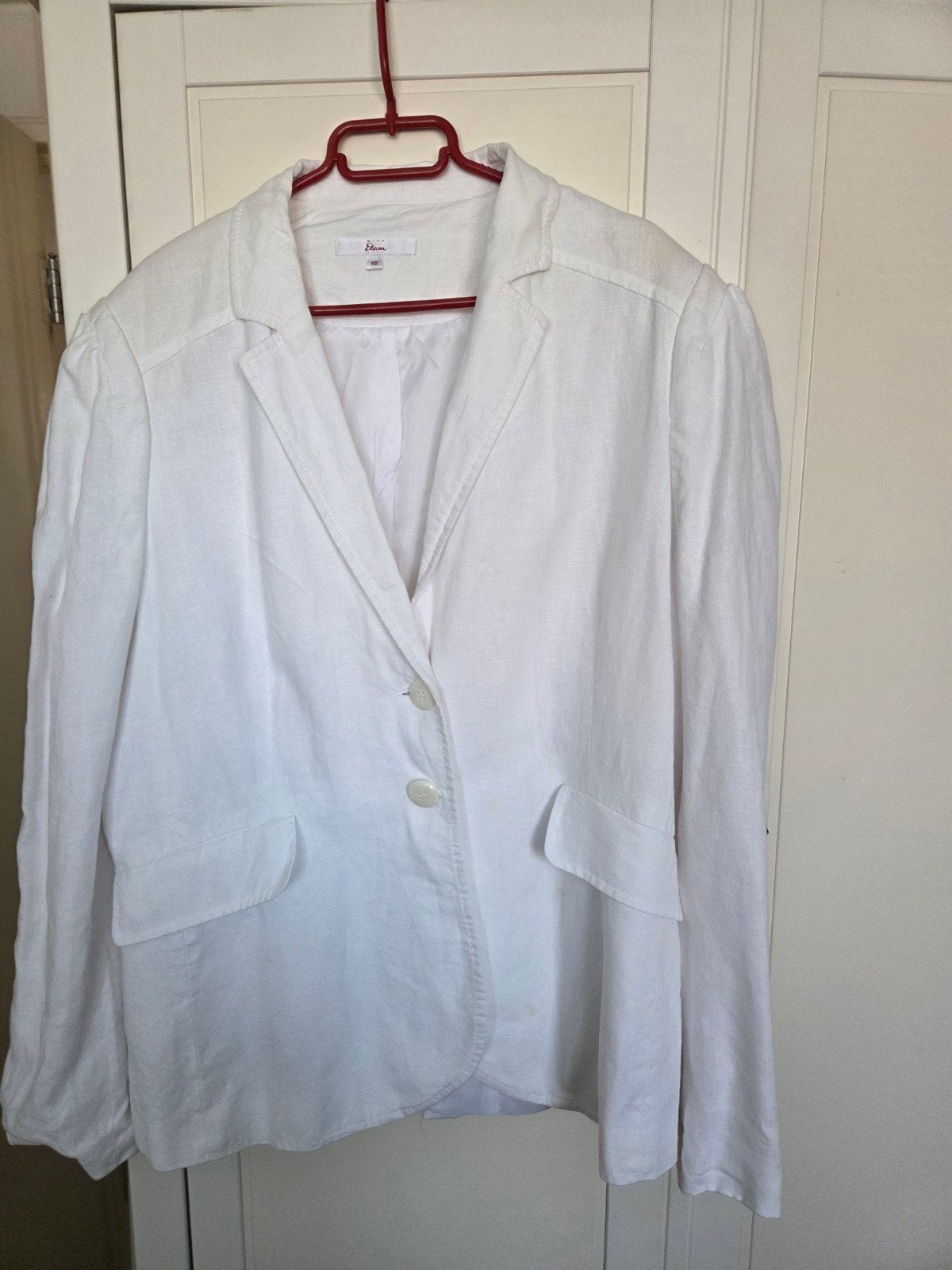 Miss Etam wit linnen jasje maat 48, Kleding | Dames, Wit, Maat 46/48 (XL) of groter, Ophalen of Verzenden, Zo goed als nieuw
