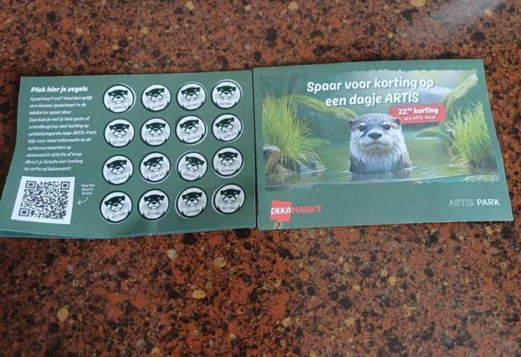 Artis korting op 1 toegangskaart, Eén persoon, Kortingskaart