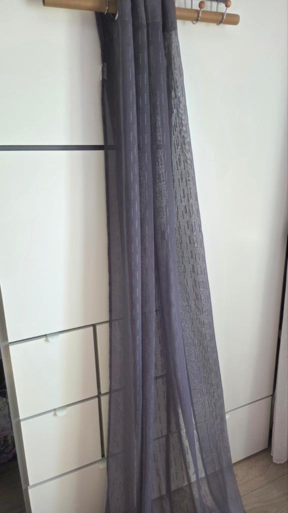 Gordijn 140x260cm - Grijs 4 stuks, Ophalen, Zo goed als nieuw, Grijs