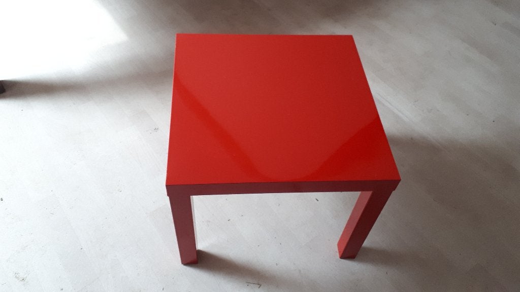 Tafeltje rood, Minder dan 55 cm, Gebruikt, Rechthoekig, Ophalen