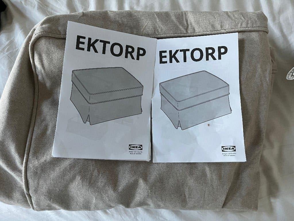 Elltorp IKEA hoes voetenbank 2 stuks, Gebruikt, Stof, Rechthoekig, 50 tot 75 cm