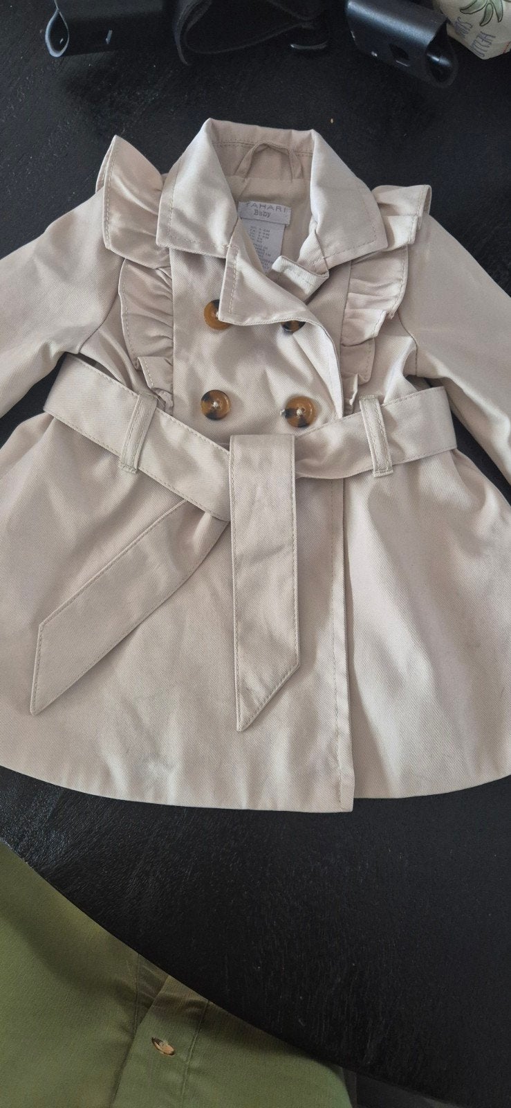 Tahari Baby Trenchcoat Meisjes Maat 68 Zo Goed Als Nieuw, Tahari Baby, Meisje, Ophalen of Verzenden, Zo goed als nieuw