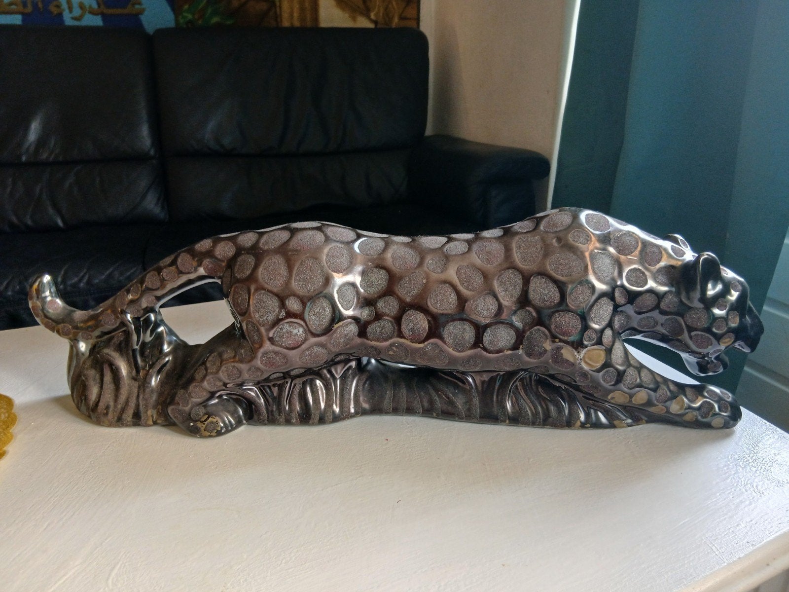 Zwarte Panter Beeld - Decoratief Woonaccessoire (ca. 40 cm), Ophalen of Verzenden, Gebruikt, Zwart