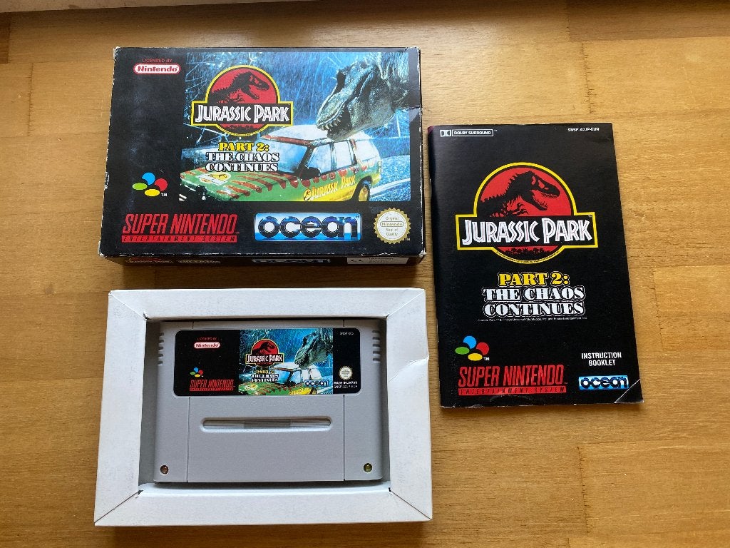 Jurassik park part 2 the chaos continues snes, Avontuur en Actie, 1 speler, Ophalen of Verzenden, Zo goed als nieuw