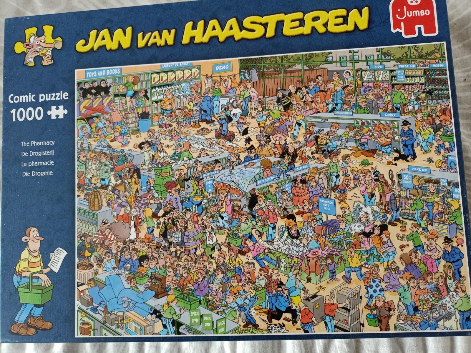 JAN VAN HAASTEREN PUZZEL DE DROGISTERIJ, Ophalen of Verzenden, 500 t/m 1500 stukjes, Zo goed als nieuw