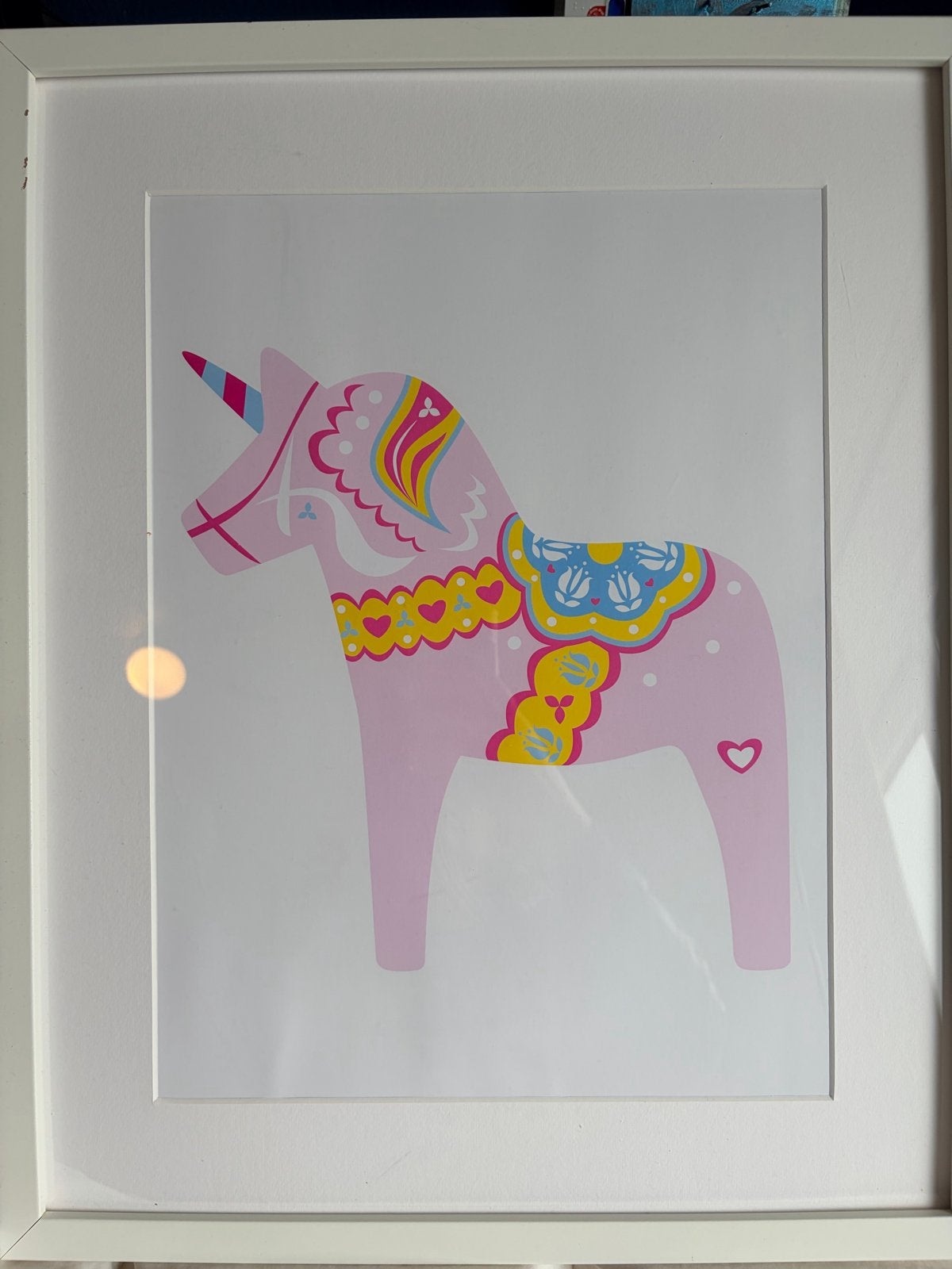 IKEA RIBBA Lijst met Eenhoorn Print - A3 formaat, 50 – 75, Minder dan 50 cm, Gebruikt, Ophalen of Verzenden