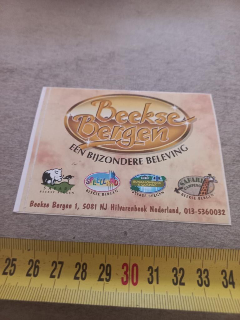 Beekse bergen, Verzamelen, Stickers, Ophalen of Verzenden, Zo goed als nieuw