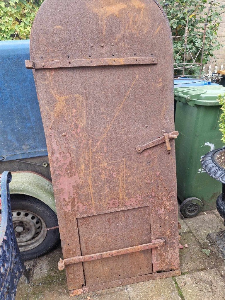 Hele oude smeedijzeren boog poort (met stook luik), Ophalen, Gebruikt, Minder dan 100 cm, Draaipoort