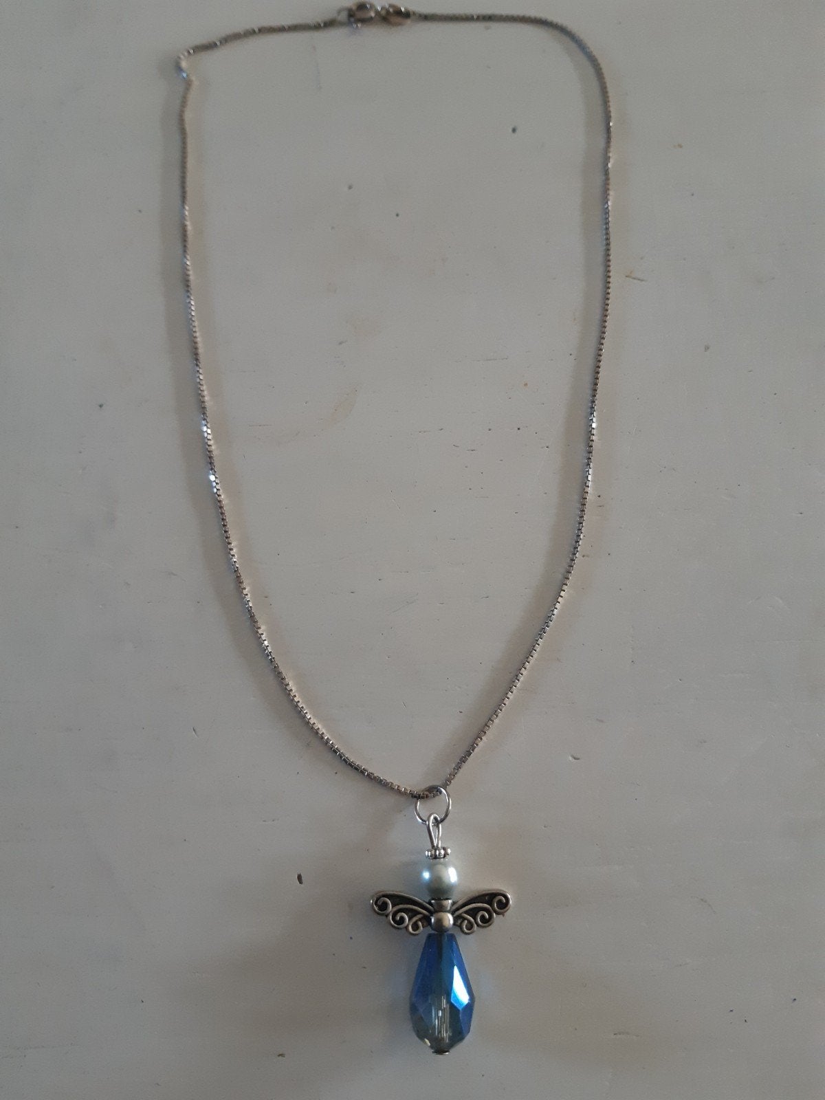 Vintage  Zilveren Kettinkje met Hanger., Met hanger, Ophalen of Verzenden, Zo goed als nieuw, Zilver