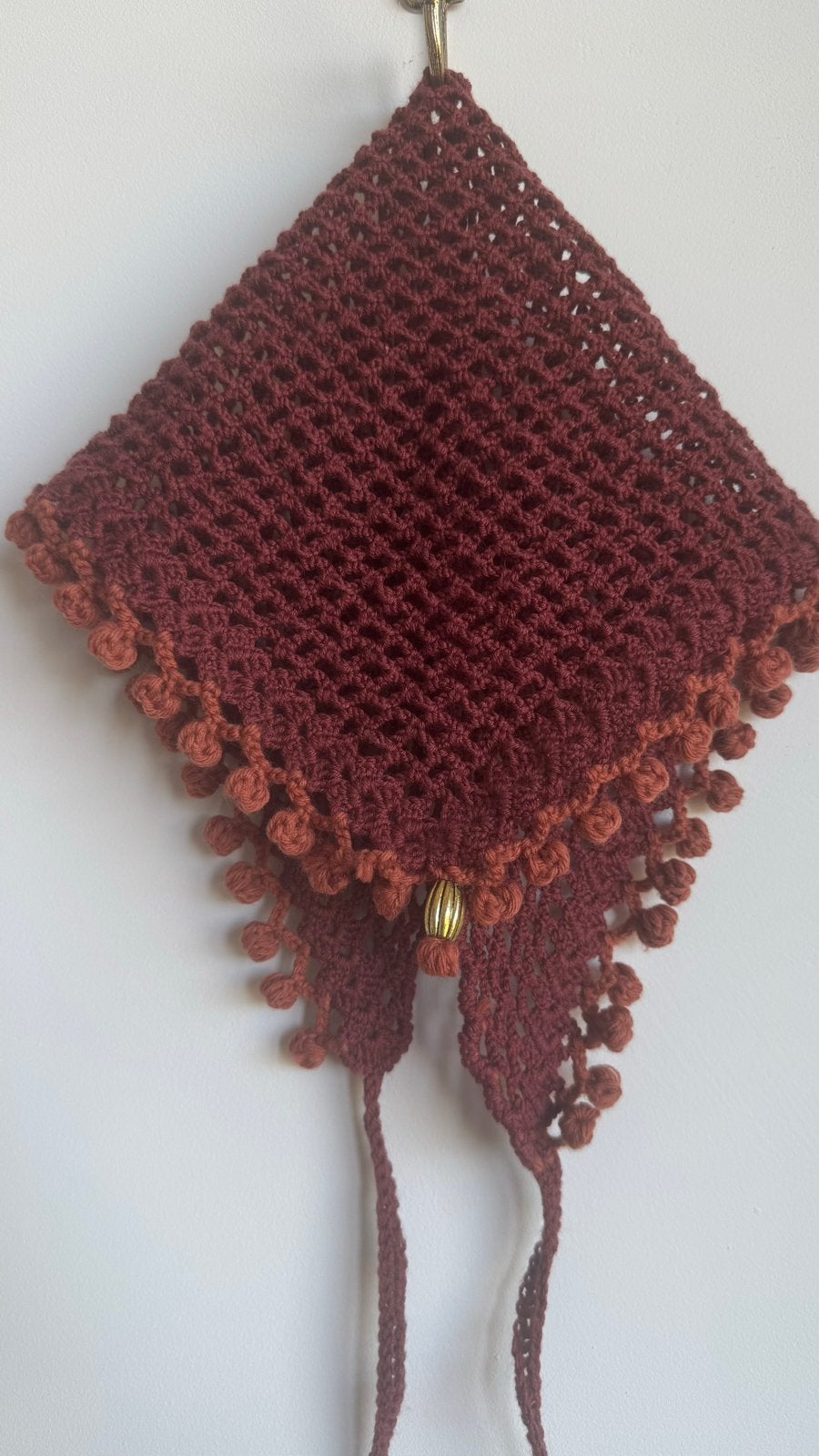 Gehaakte bandana met kwastjes en kralen, Ophalen of Verzenden, Nieuw