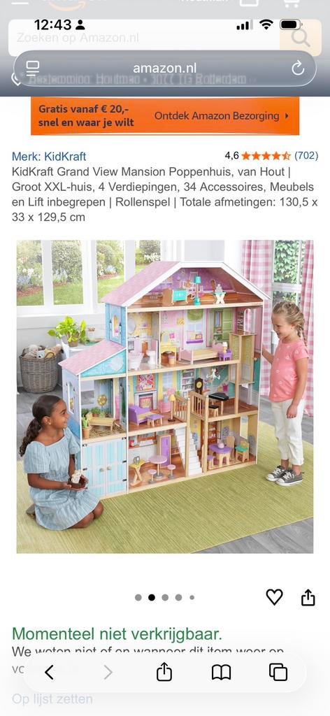 Prachtige Barbie poppenhuis XXL met LIFT, Ophalen, Zo goed als nieuw, Poppenhuis