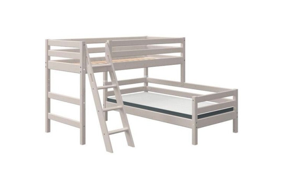 halfhoog hoekstapelbed- Wit Lifetime, Ophalen, Gebruikt, 90 cm, Eenpersoons
