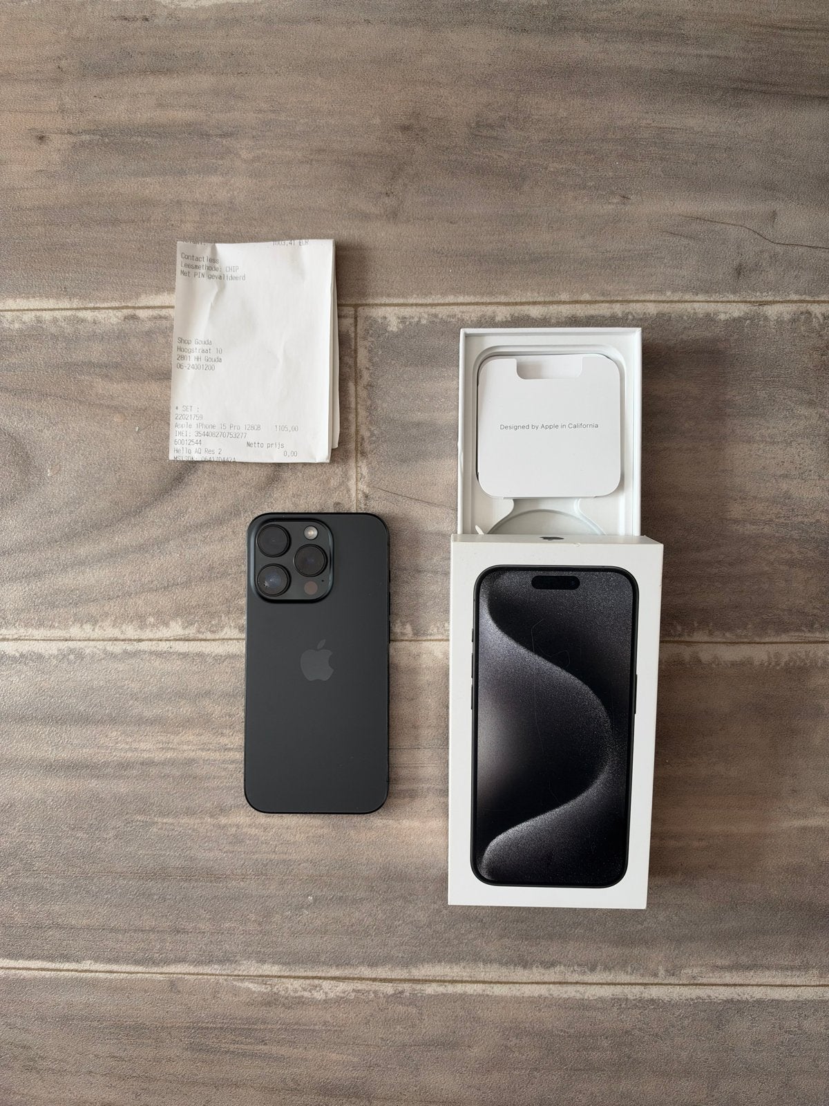 Apple iPhone 15 Pro 128GB Zwart, Ophalen, 128 GB, Zwart, Zo goed als nieuw