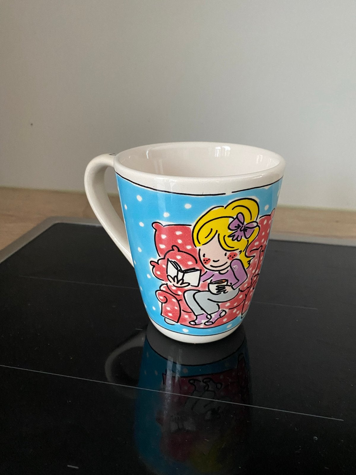 Theemok Blond Amsterdam met 'Time to Relax' opdruk, Keramiek, Zo goed als nieuw, Modern, Blond Amsterdam