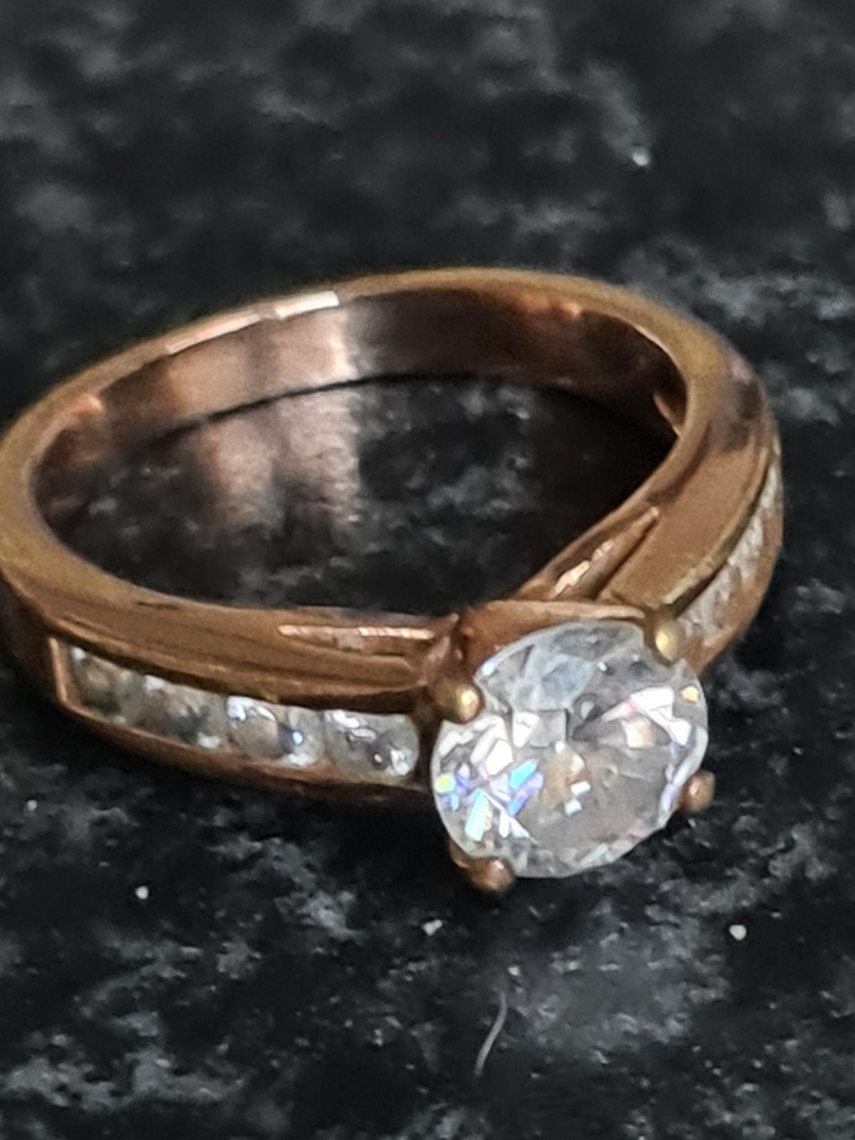 19 e eeuws pinkring goud met diamanten, Ophalen of Verzenden, Goud