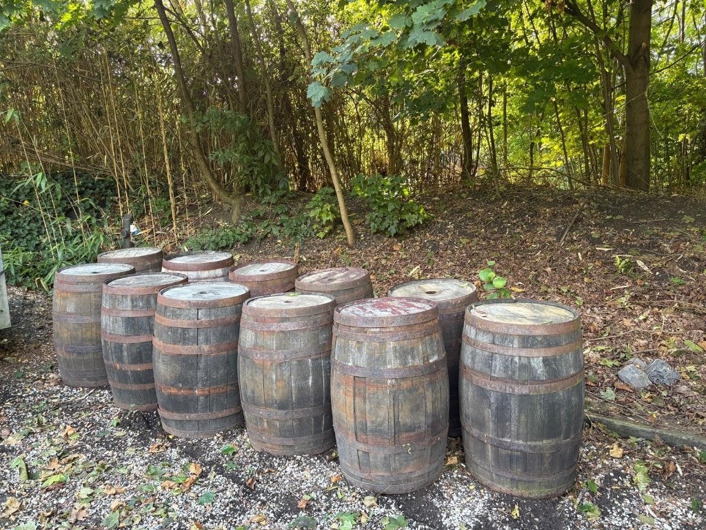 Wijnvaten 12 stuks, Tuin en Terras, Regentonnen, 150 liter of meer, Ophalen, Gebruikt, Hout