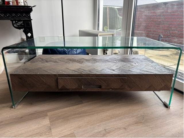 Salontafel Riviera Maison (Gold Label), Huis en Inrichting, Tafels | Salontafels, Ophalen, 100 tot 150 cm, Glas, 50 tot 100 cm