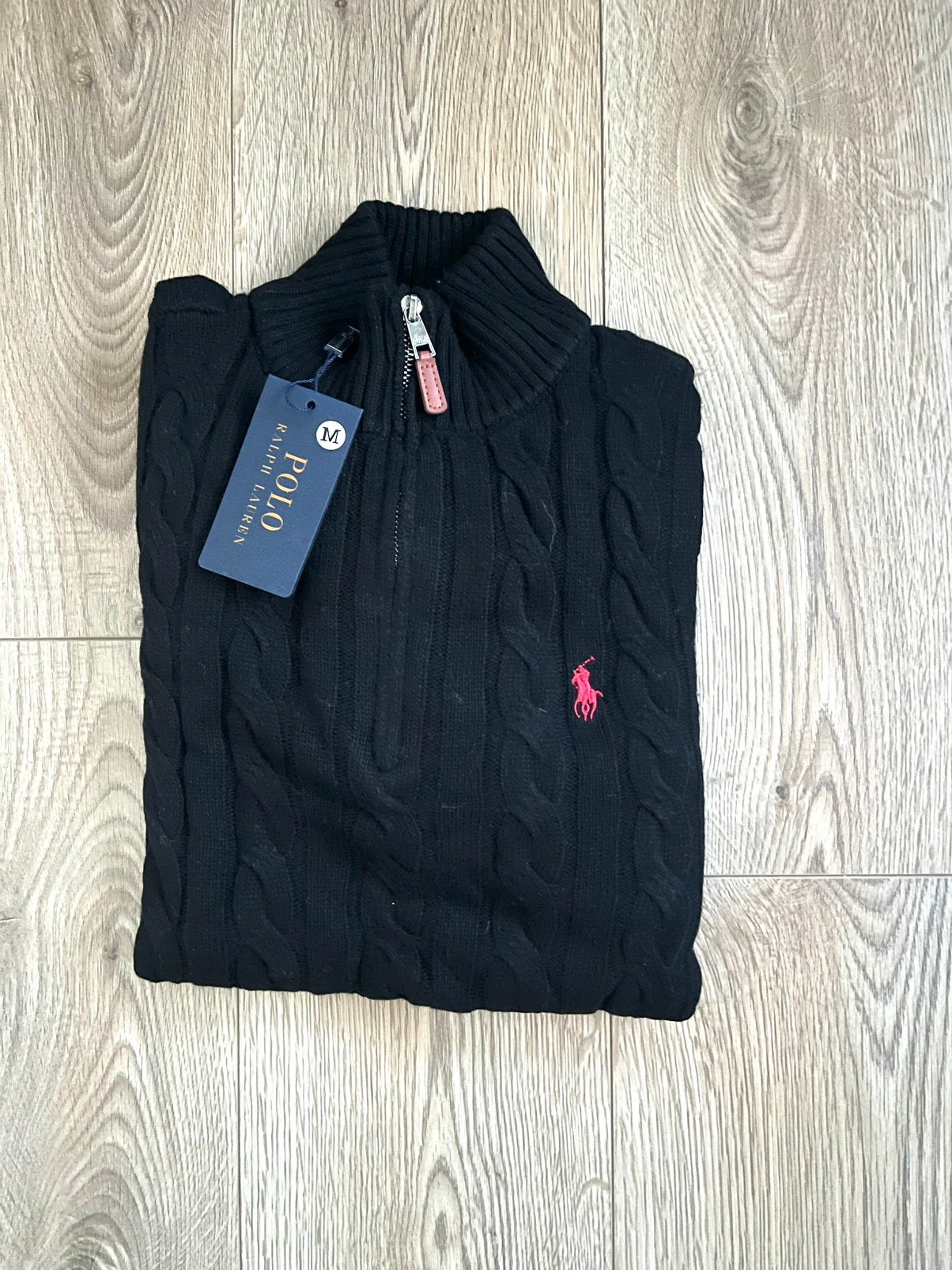 Ralph Lauren knitted quarter zip - maat m - zwart, Ophalen of Verzenden, Nieuw, Maat 48/50 (M), Zwart