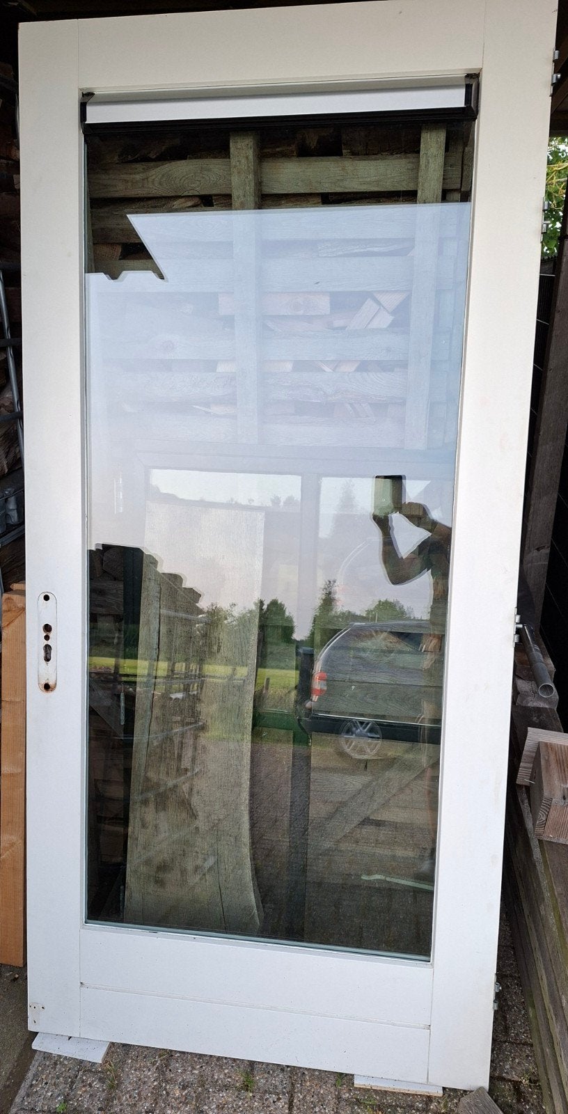 Hardhouten buitendeur, isolatieglas, grote afmeting!!, 100 tot 120 cm, 215 cm of meer, Ophalen of Verzenden, Buitendeur