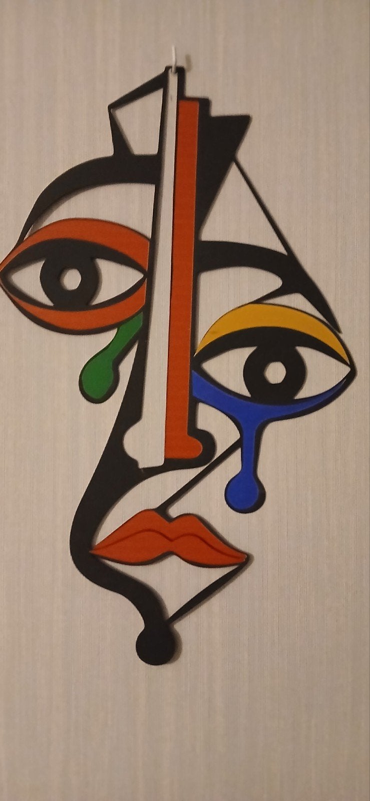 Abstracte Wanddecoratie -Picasso Modern Gezicht, Ophalen of Verzenden, Wanddecoratie, Meerkleurig, Hout