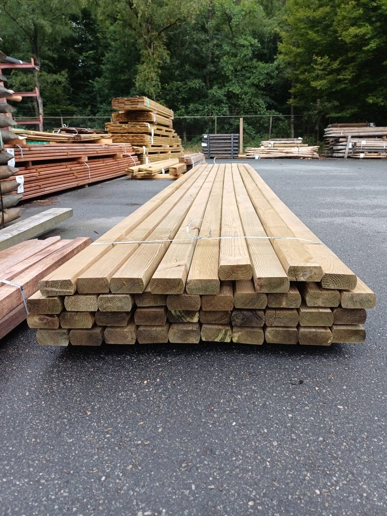 Grenen, groen geïmpregneerd, ligger 45x95mm 600cm nr. 771, Tuin en Terras, Palen, Balken en Planken, Ophalen, Zo goed als nieuw