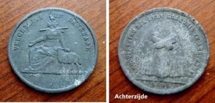 Tinnen Broodpenning, Amsterdam 1861, Postzegels en Munten, Penningen en Medailles, Verzenden, Overige materialen, Nederland