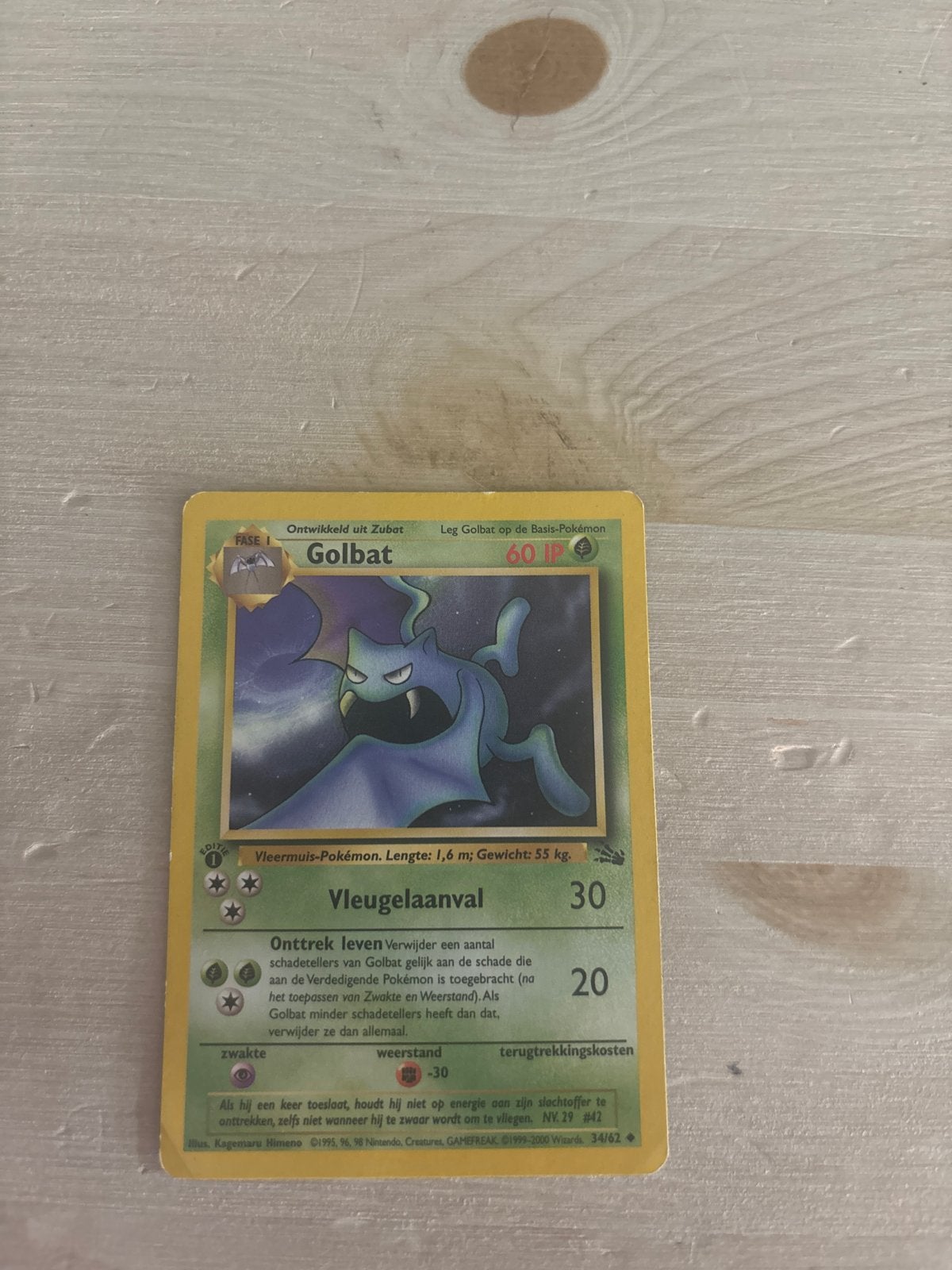 Pokémon Kaart Golbat (Nederlands) - Oude Editie, Hobby en Vrije tijd, Verzamelkaartspellen | Pokémon, Gebruikt, Losse kaart, Ophalen of Verzenden