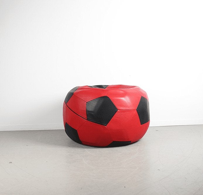 Leolux Zitbal Rood/Zwart Leer, Niet ingevuld, Zo goed als nieuw, Niet ingevuld, Niet ingevuld