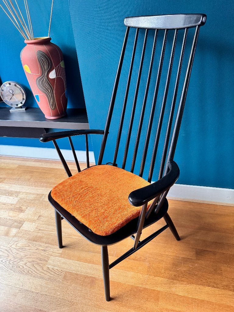 Vintage spijltjesstoel, Farstup, Ekstrom, Pastoe, Ophalen, Gebruikt, Zwart, Scandinavisch