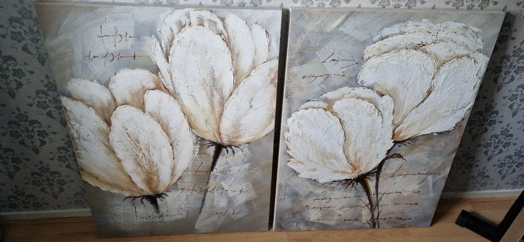Leuke canvas  2schilderijen, Ophalen, Zo goed als nieuw, Schilderij, 75 – 100
