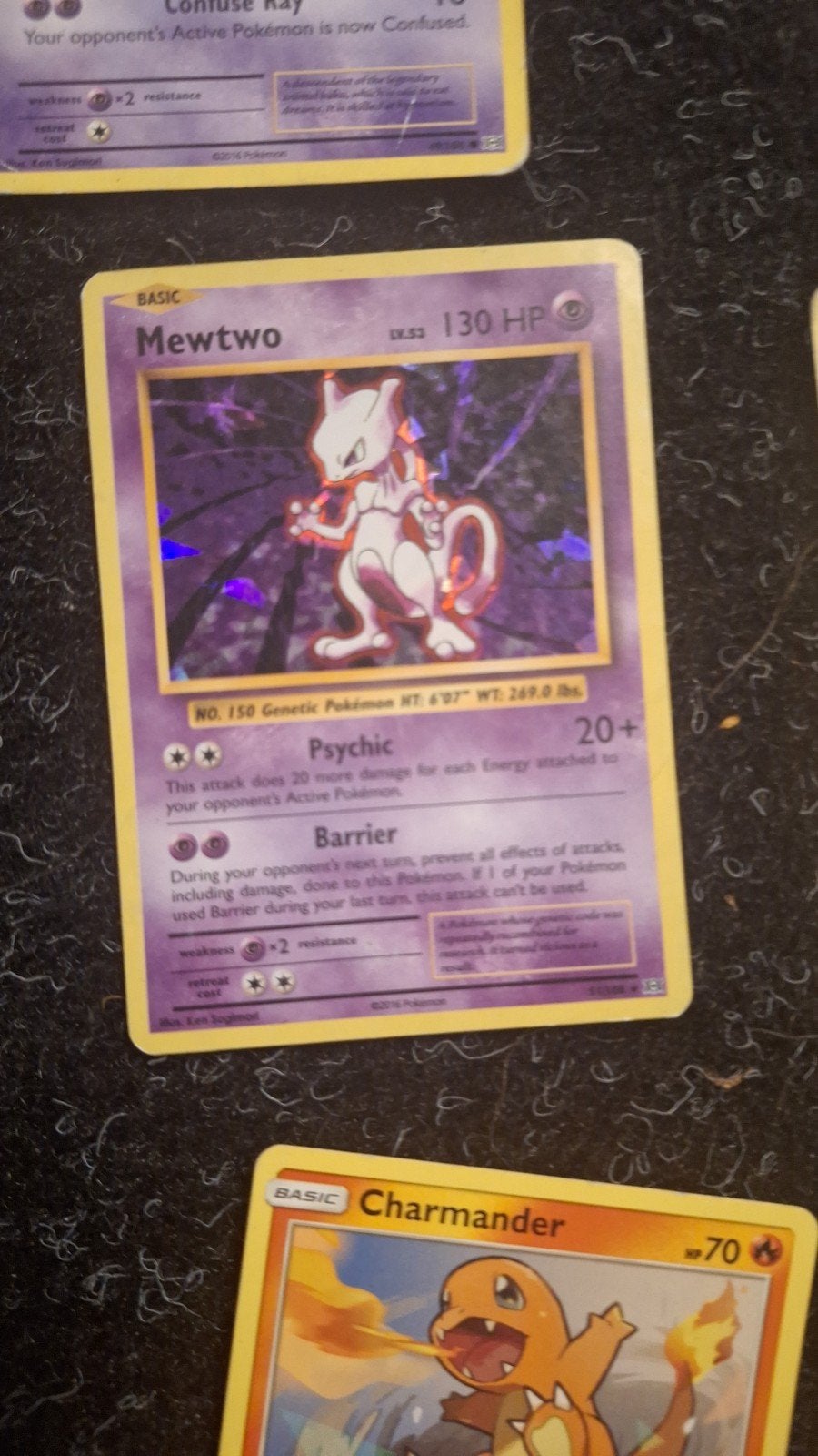 Pokémon Kaarten: Voltorb, Mewtwo, Zapdos - Gebruikt, Ophalen of Verzenden, Gebruikt, Meerdere kaarten, Foil