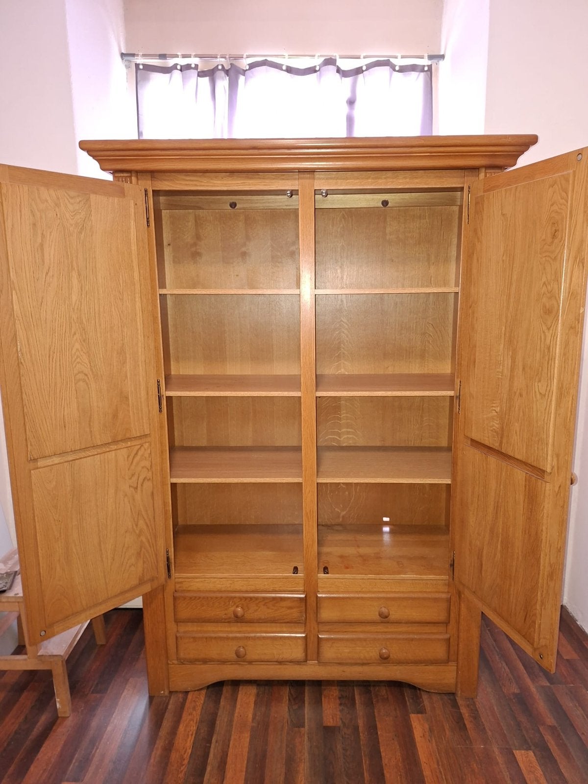 Massief eiken kledingkast – 190 x 140 cm – Stevig en netjes, Huis en Inrichting, Kasten | Vitrinekasten, Ophalen, 100 tot 150 cm