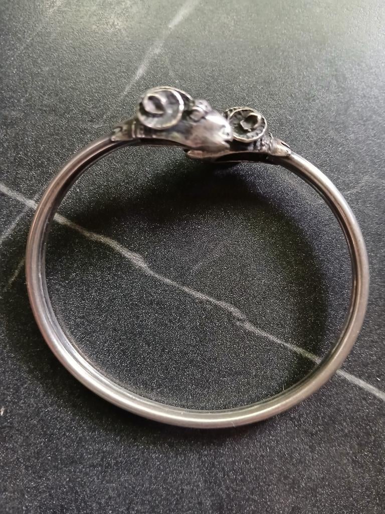 Zilveren Armband met Rammenkoppen, Ophalen of Verzenden, Zo goed als nieuw, Zilver, Zilver