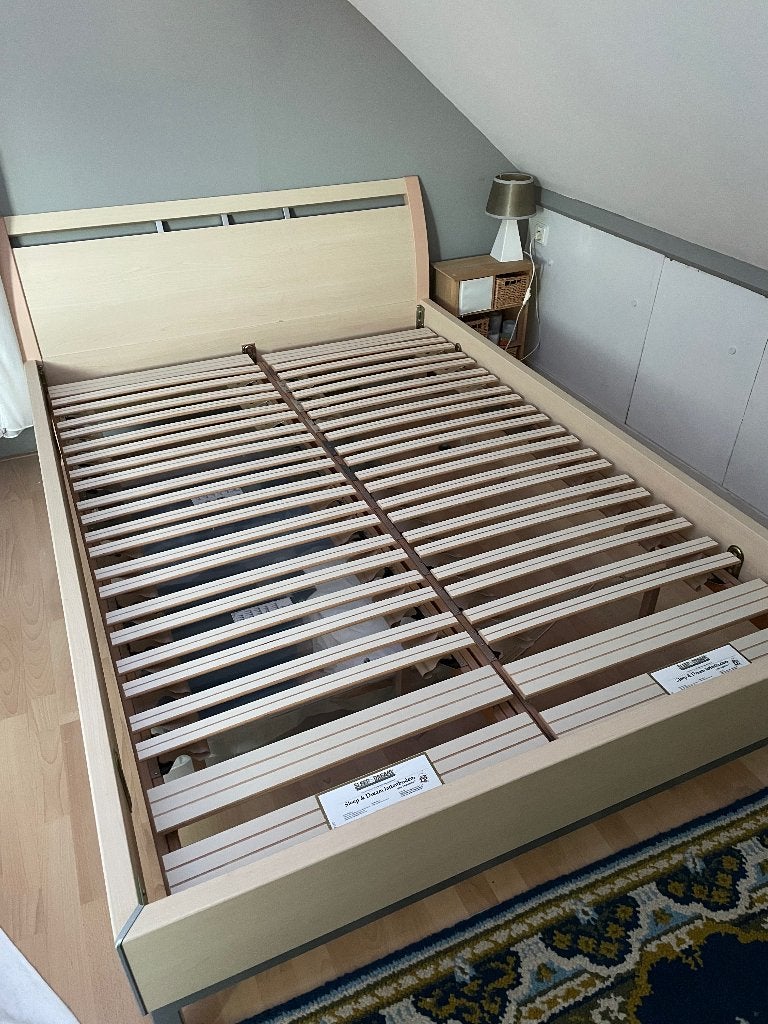 Twee persoonsbed, Ophalen, Gebruikt, Beige, Tweepersoons