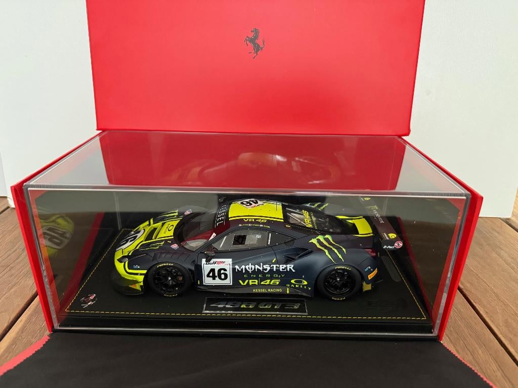 BBR Ferrari 488 GT3 Valentino Rossi #46 Team Kessel, Hobby en Vrije tijd, Modelauto's | 1:18, Ophalen of Verzenden, Nieuw, Auto