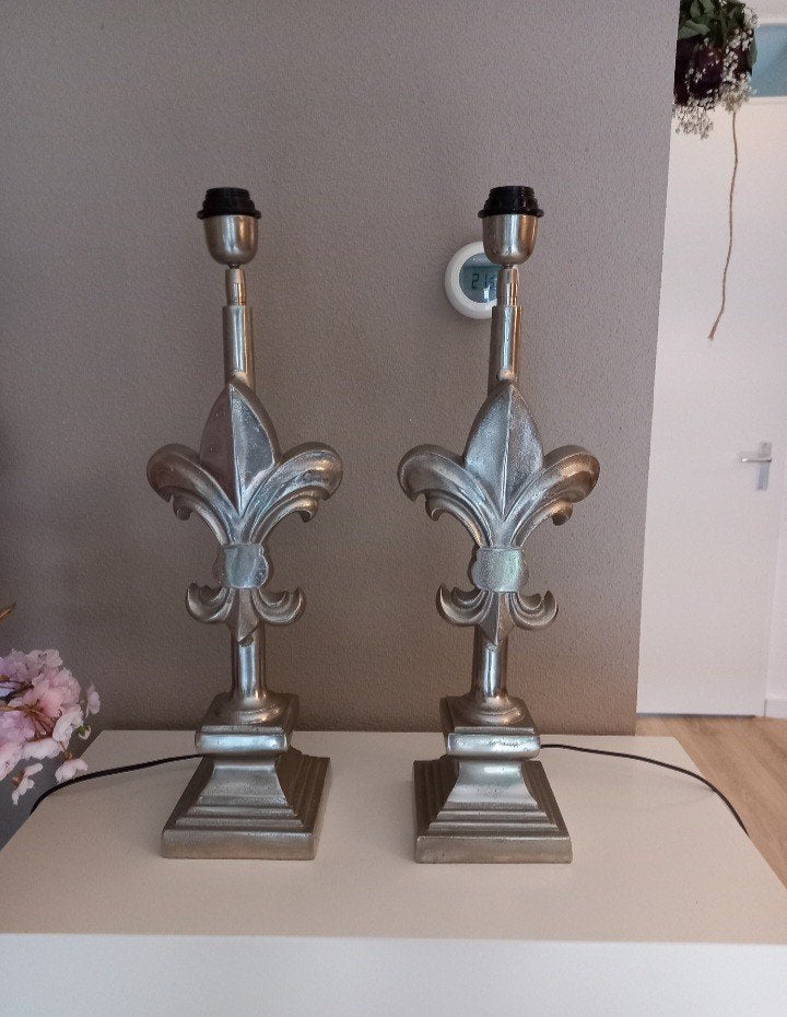 Colmore tafellampen Set met Fleur de Lis design, Huis en Inrichting, Lampen | Tafellampen, Ophalen, Zo goed als nieuw, Metaal