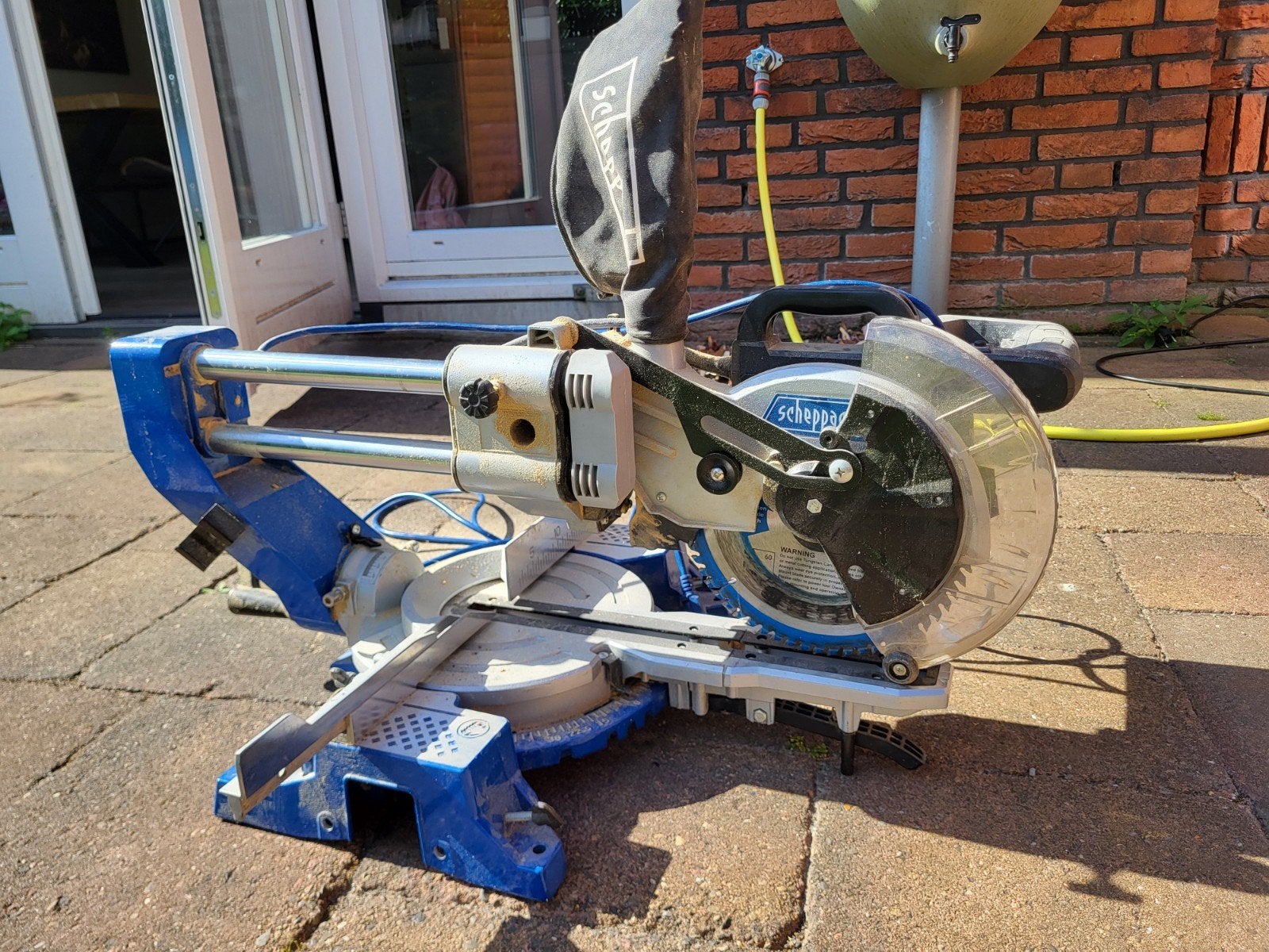 Scheppach HM90SL Afkortzaag - Krachtig en Nauwkeurig, Ophalen, Gebruikt, Afkortzaag, 1200 watt of meer