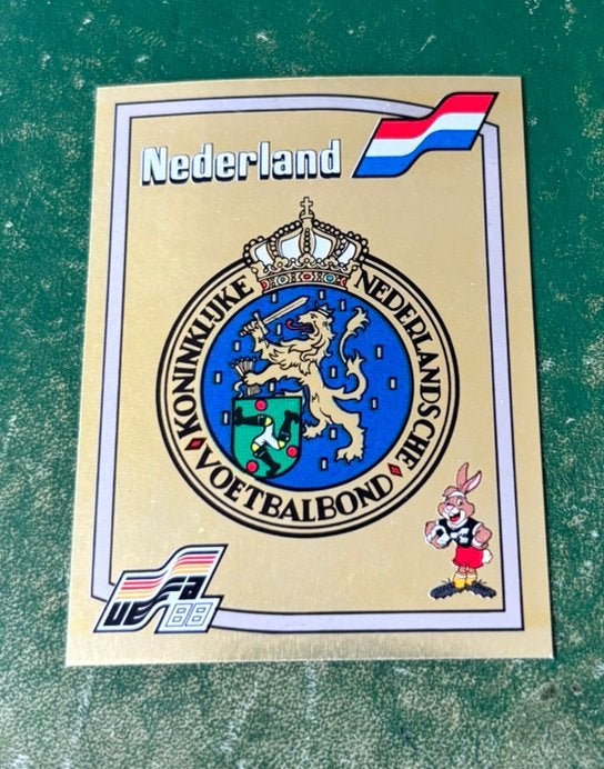 Panini plaatje embleem Nederland Euro 88, Ophalen of Verzenden, Zo goed als nieuw